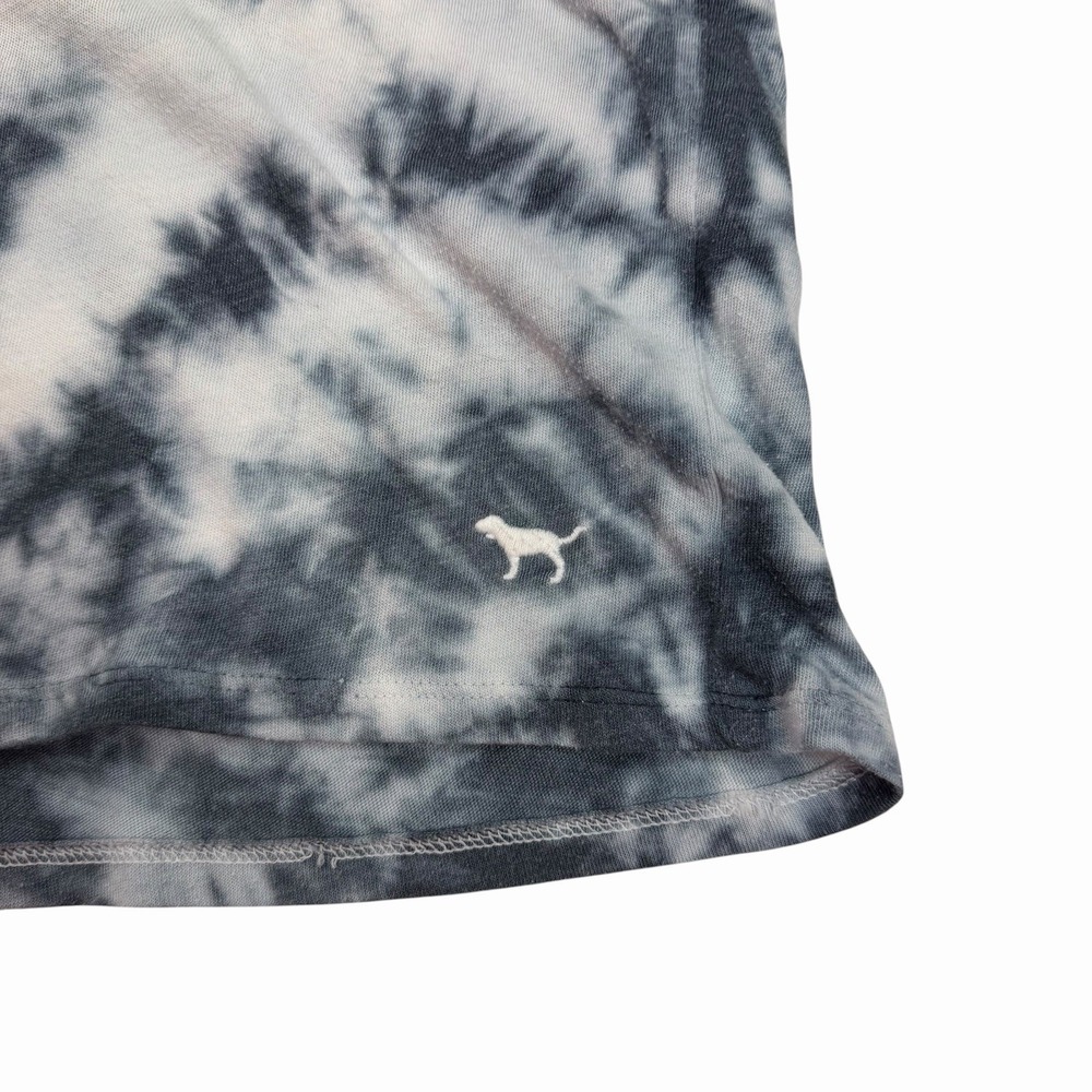 Victoria's Secret PINK Tie Dye Blue And White Tee Embroidered Dog Logo Medium - Picture 3 of 6